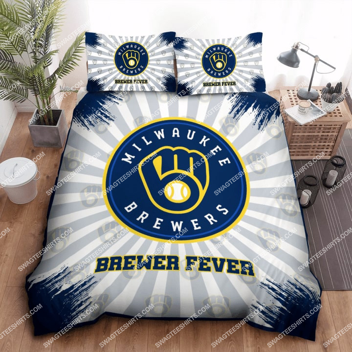 Major League Baseball Milwaukee Brewers All Over Print Bedding Set Major League Baseball Milwaukee Brewers All Over Print Bedding Set