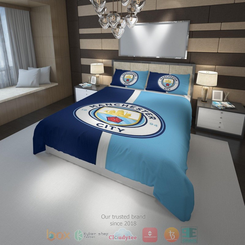 Manchester City Fc Football Club Blue Bedding Set Manchester City Fc Football Club Blue Bedding Set