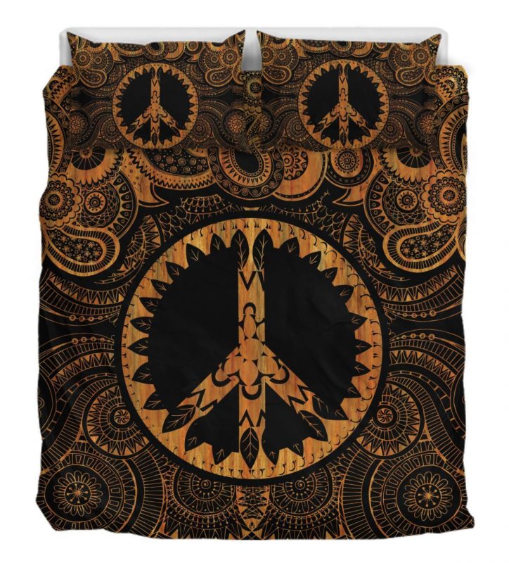 Mandala Peace Gold Duver Duvet Cover and Pillowcase Set Bedding Set Mandala Peace Gold Duver Duvet Cover and Pillowcase Set Bedding Set