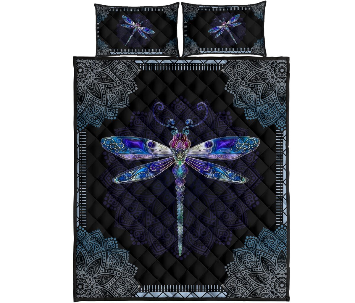 Mandala Version Dragonfly All Over Print Bedding Set Mandala Version Dragonfly All Over Print Bedding Set