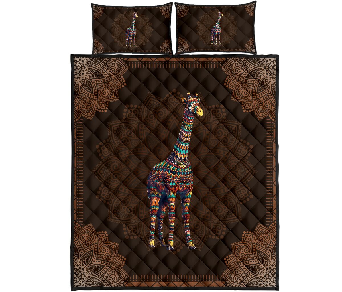Mandala Version Giraffe All Over Print Bedding Set Mandala Version Giraffe All Over Print Bedding Set