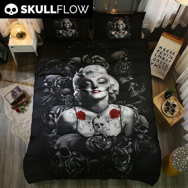 Marilyn Monroe Skull 2 Duvet Cover and Pillowcase Set Bedding Set Marilyn Monroe Skull 2 Duvet Cover and Pillowcase Set Bedding Set