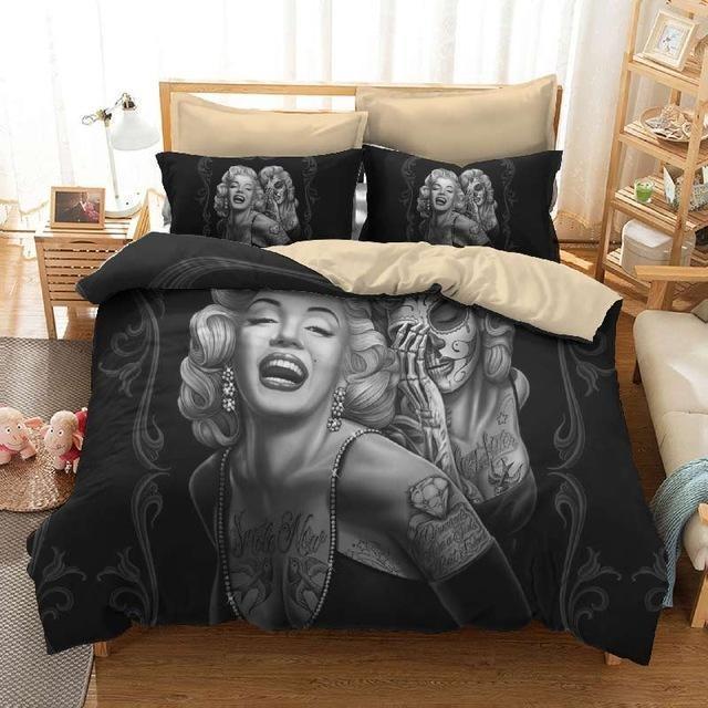 Marilyn Monroe Skull Duvet Cover and Pillowcase Set Bedding Set 374 Marilyn Monroe Skull Duvet Cover and Pillowcase Set Bedding Set 374