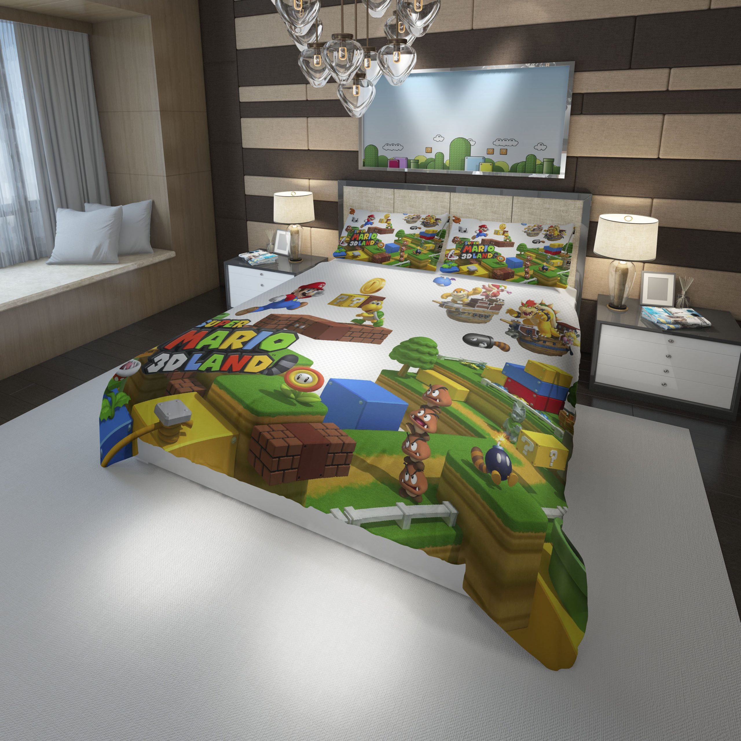 Mario Bros Super Mario video games Duvet Cover and Pillowcase Set Bedding Set Mario Bros Super Mario video games Duvet Cover and Pillowcase Set Bedding Set