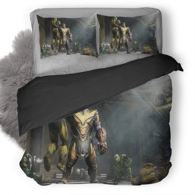 Marvel Thanos And Halo Spartan Hr Duvet Cover and Pillowcase Set Bedding Set Marvel Thanos And Halo Spartan Hr Duvet Cover and Pillowcase Set Bedding Set