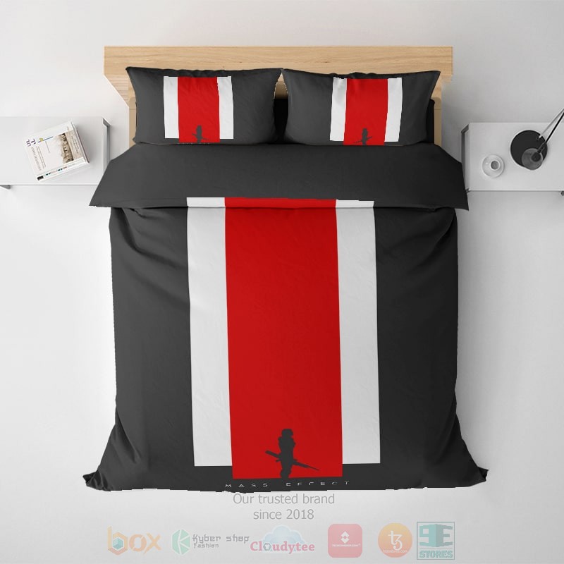 Mass Effect Minimalist Line Fusion Gaming Bedding Set Mass Effect Minimalist Line Fusion Gaming Bedding Set