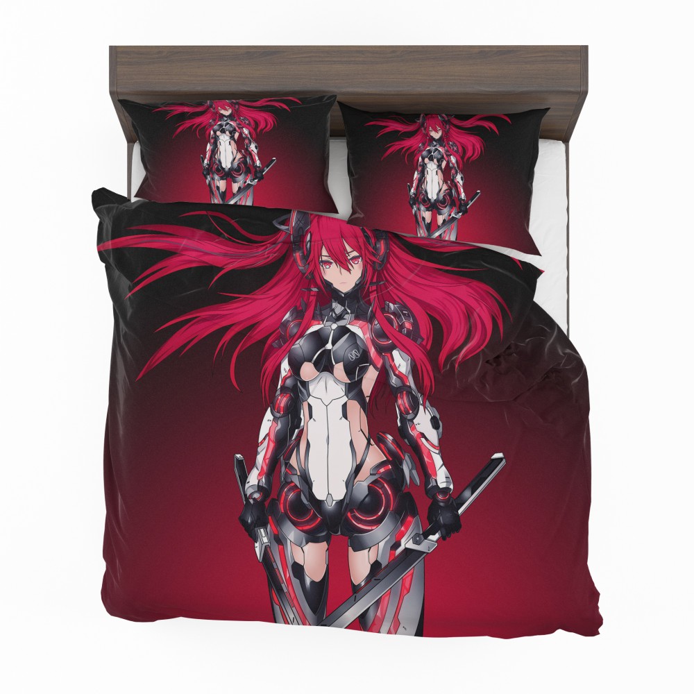 Mecha-Girl-Red-Warrior-Katana-Bedding-Set-1