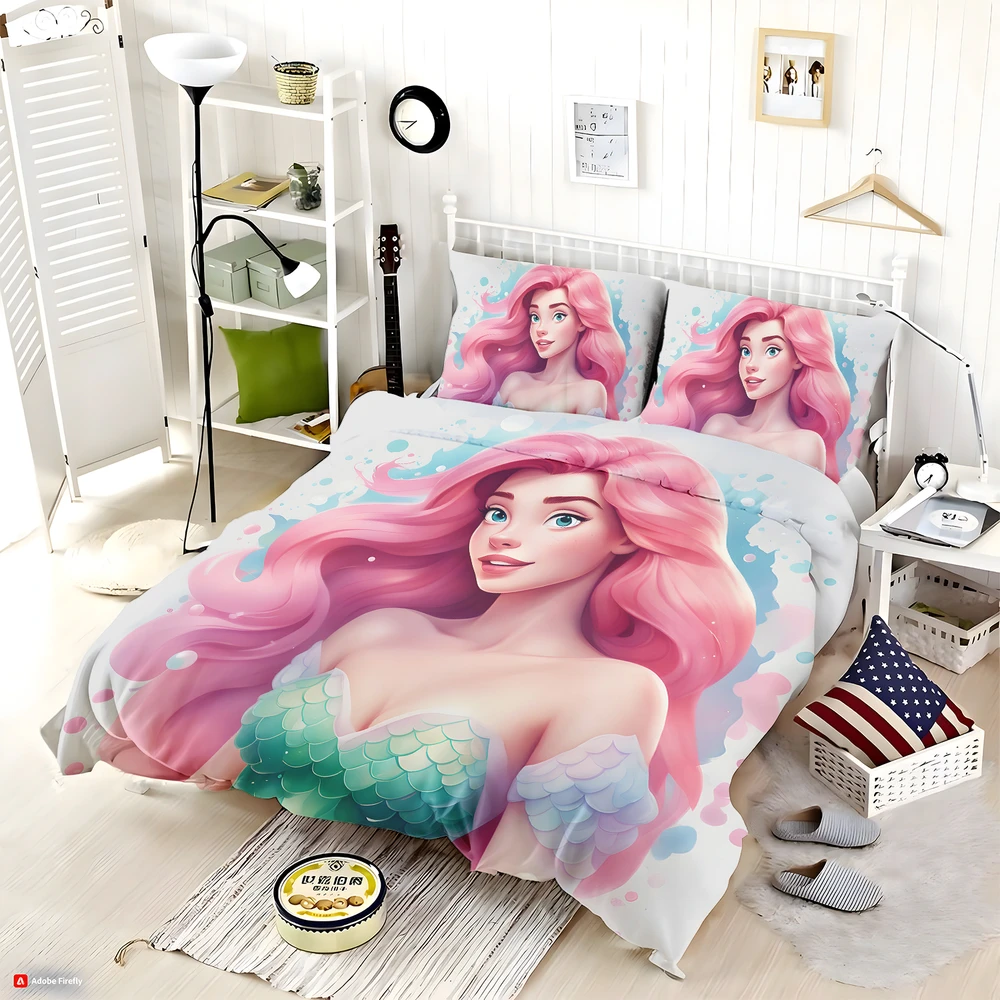 Mermaid Princess Teen Girls Rose Bedding Set Mermaid Princess Teen Girls Rose Bedding Set