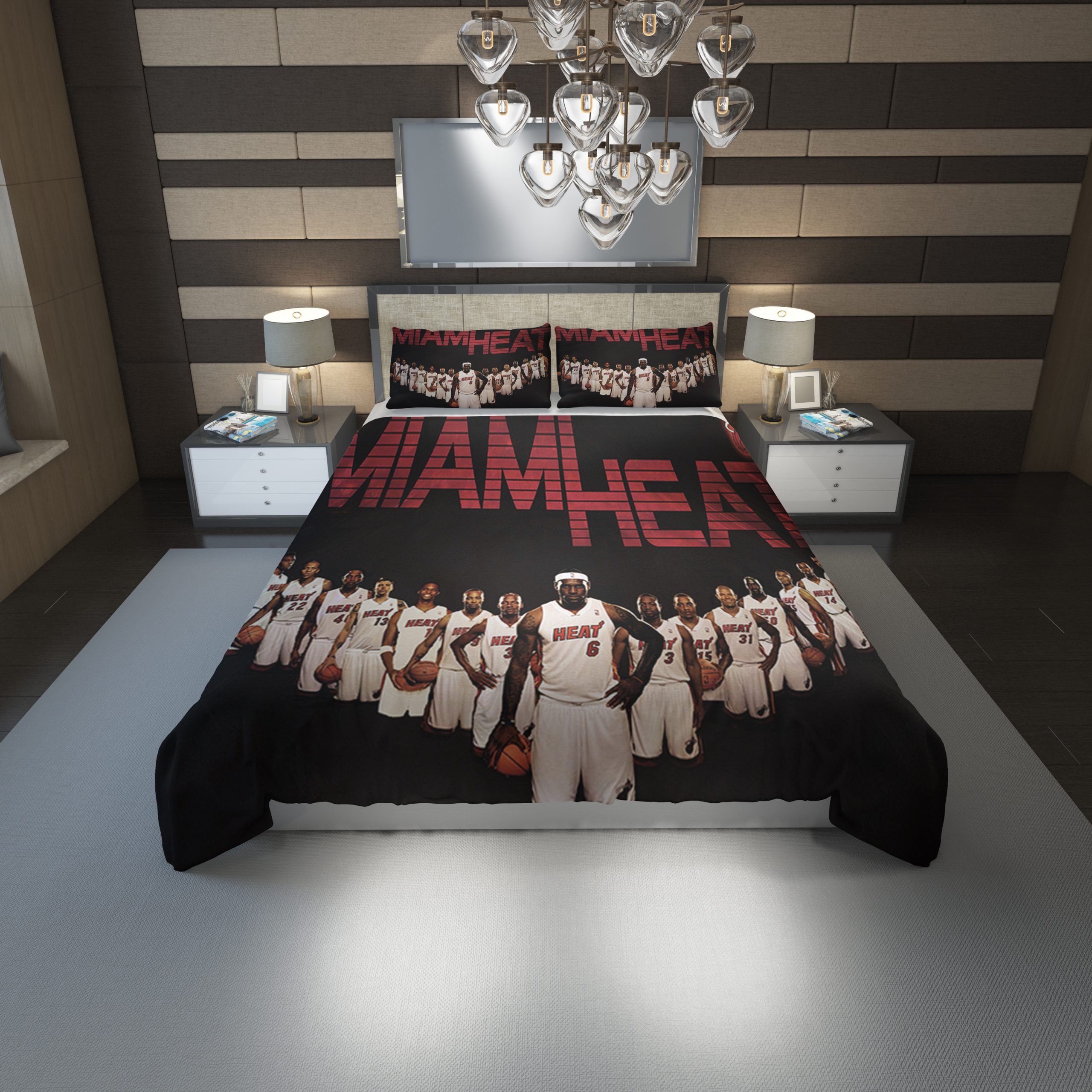 Miami Heat Duvet Cover and Pillowcase Set Bedding Set 1189 Miami Heat Duvet Cover and Pillowcase Set Bedding Set 1189