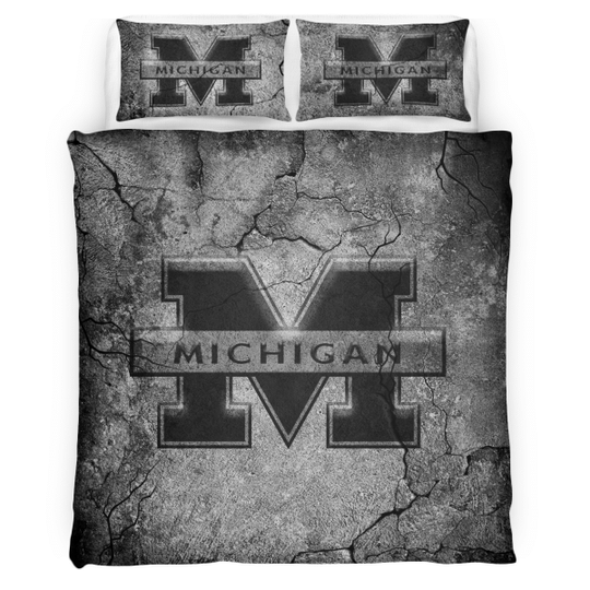 Michgan Wolverines Art Crack Bedding Set Michgan Wolverines Art Crack Bedding Set