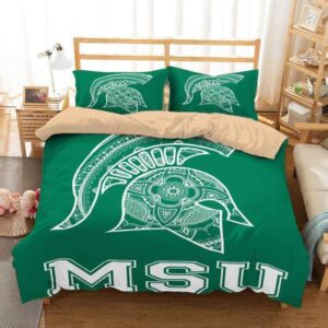 Michigan State Football Duvet Cover and Pillowcase Set Bedding Set
