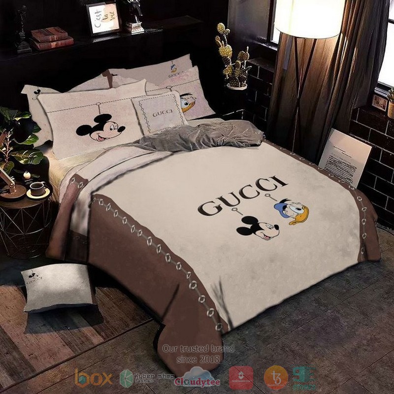 Mickey Donald Gucci Quilt Bedding Set Mickey Donald Gucci Quilt Bedding Set