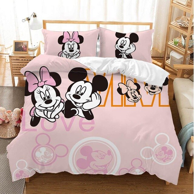 Mickey Minnie Mouse 221 Duvet Cover and Pillowcase Set Bedding Set Mickey Minnie Mouse 221 Duvet Cover and Pillowcase Set Bedding Set