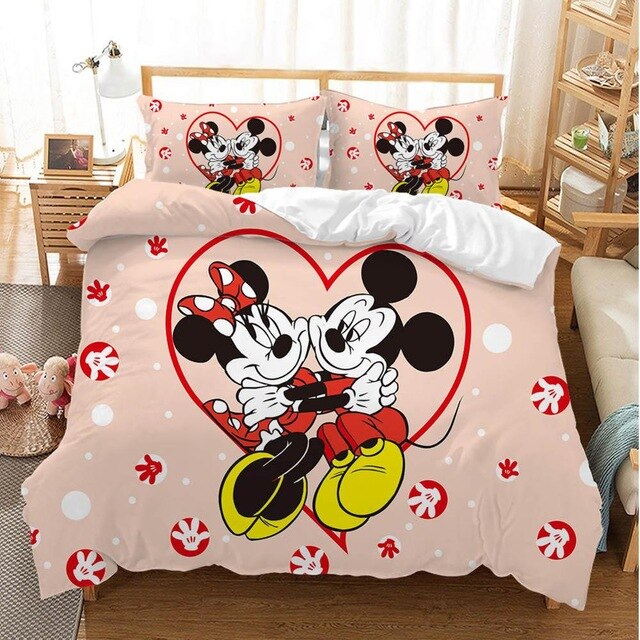 Mickey Minnie Mouse 223 Duvet Cover and Pillowcase Set Bedding Set Mickey Minnie Mouse 223 Duvet Cover and Pillowcase Set Bedding Set
