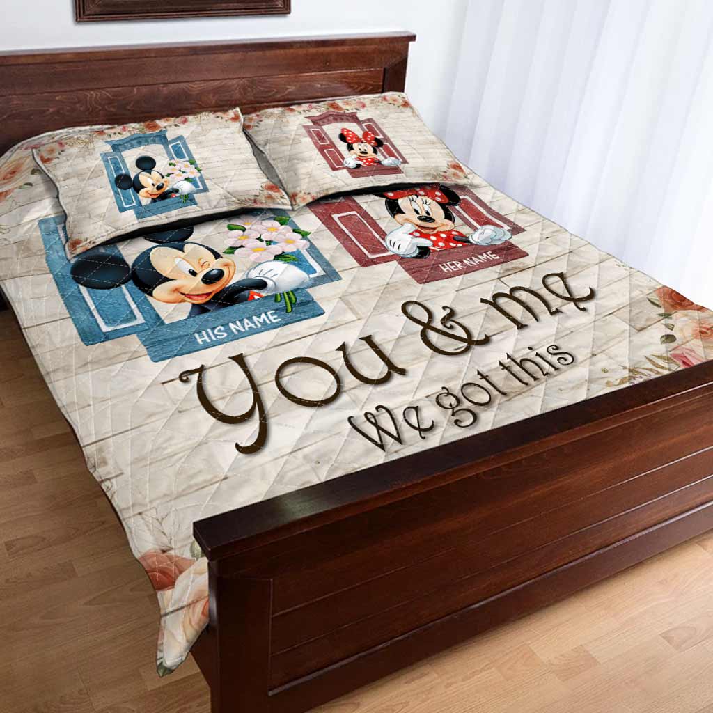 Mickey Mouse And Minnie Mouse We Got This Personalized Quilt Bedding Set Mickey Mouse And Minnie Mouse We Got This Personalized Quilt Bedding Set