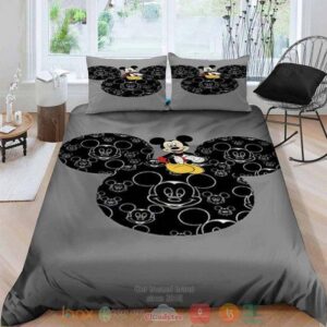 Mickey Mouse Disney Black Grey Bedding Set