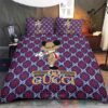 Mickey Mouse Gucci High-End Brand Blue Red Pattern Quilt Bedding Set