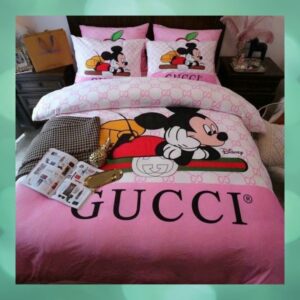 Micky Mouse Gucci Pink Bedding Set