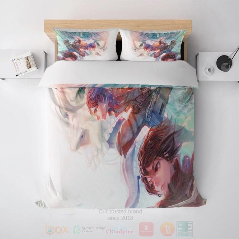 Mikasa-Eren-Color-Sketch-Brushed-Attack-On-Titan-Bedding-Set-1