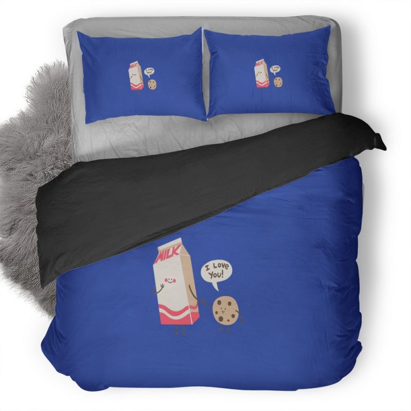 Milk Cookie Love Minimalism On Duvet Cover and Pillowcase Set Bedding Set Milk Cookie Love Minimalism On Duvet Cover and Pillowcase Set Bedding Set