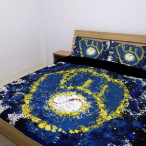 Milwaukee Brewers Duvet Cover and Pillowcase Set Bedding Set 1034