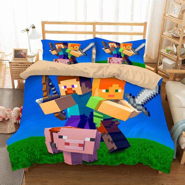 Minecraft Duvet Cover and Pillowcase Set Bedding Set 784 Minecraft Duvet Cover and Pillowcase Set Bedding Set 784
