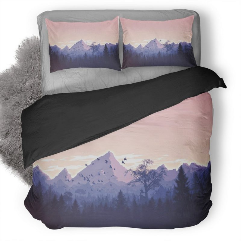 Minimalism Birds Mountains Trees Forest 9K Duvet Cover and Pillowcase Set Bedding Set Minimalism Birds Mountains Trees Forest 9K Duvet Cover and Pillowcase Set Bedding Set