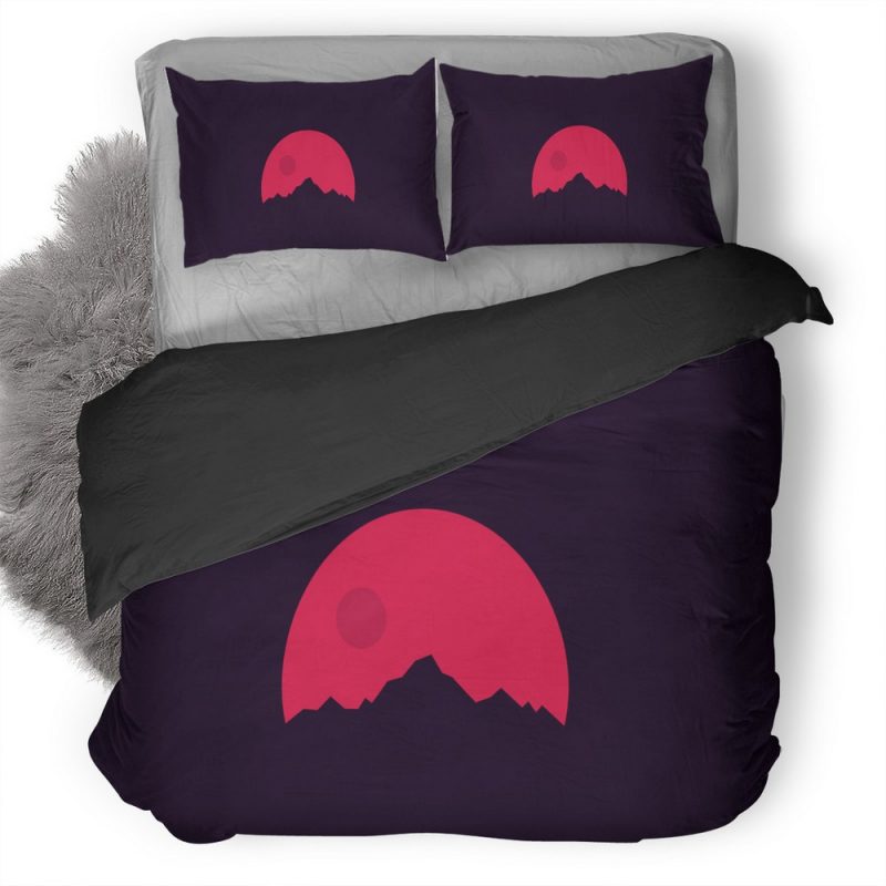Minimalism Mountains Red Duvet Cover and Pillowcase Set Bedding Set Minimalism Mountains Red Duvet Cover and Pillowcase Set Bedding Set