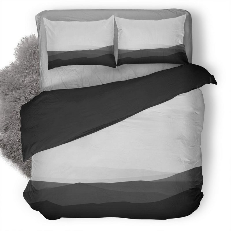 Minimalist Mountains Black And White Ap Duvet Cover and Pillowcase Set Bedding Set Minimalist Mountains Black And White Ap Duvet Cover and Pillowcase Set Bedding Set