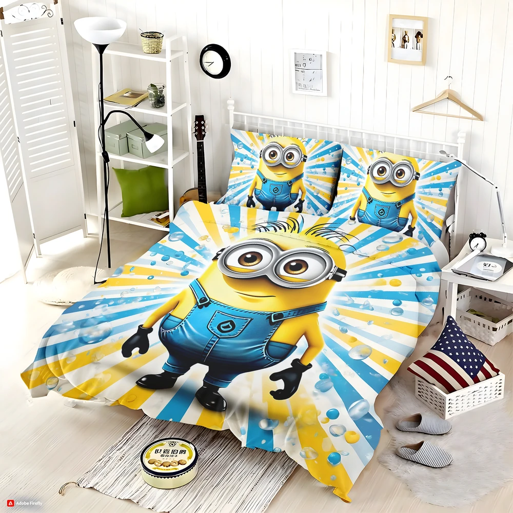 Minion Queen Size Bedding Set Minion Queen Size Bedding Set