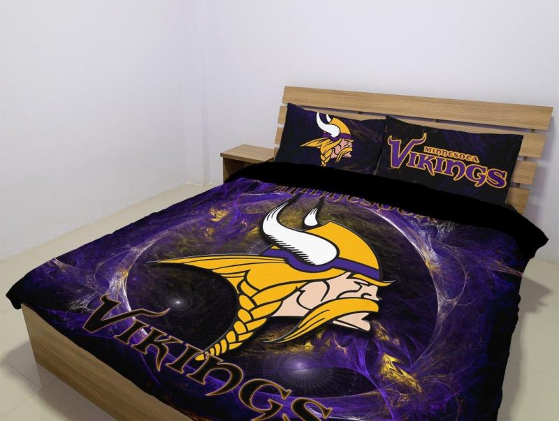 Minnesota Vikings Duvet Cover and Pillowcase Set Bedding Set 1061 Minnesota Vikings Duvet Cover and Pillowcase Set Bedding Set 1061