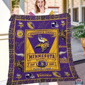 Minnesota Vikings Nfl Logo History Personalized Bedding Set