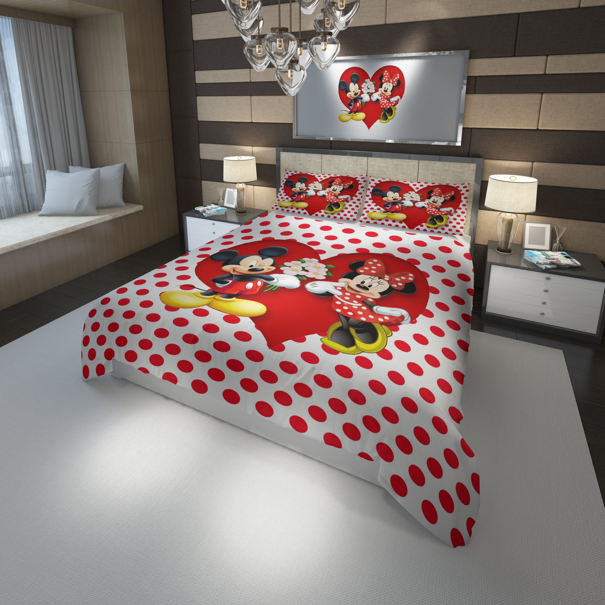 Minnie Mickey Mouse Duvet Cover and Pillowcase Set Bedding Set Minnie Mickey Mouse Duvet Cover and Pillowcase Set Bedding Set