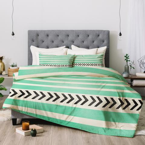 Mint Stripes And Arrows Duvet Cover and Pillowcase Set Bedding Set Mint Stripes And Arrows Duvet Cover and Pillowcase Set Bedding Set