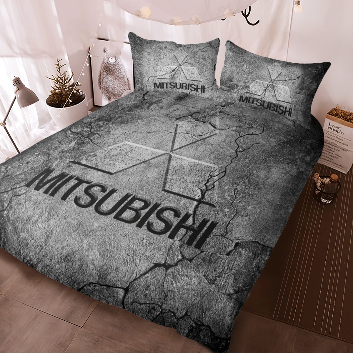 Mitsubishi Cracked Art Bedding Set Mitsubishi Cracked Art Bedding Set