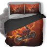 Moto Ducati Diavel Flame Do Duvet Cover and Pillowcase Set Bedding Set