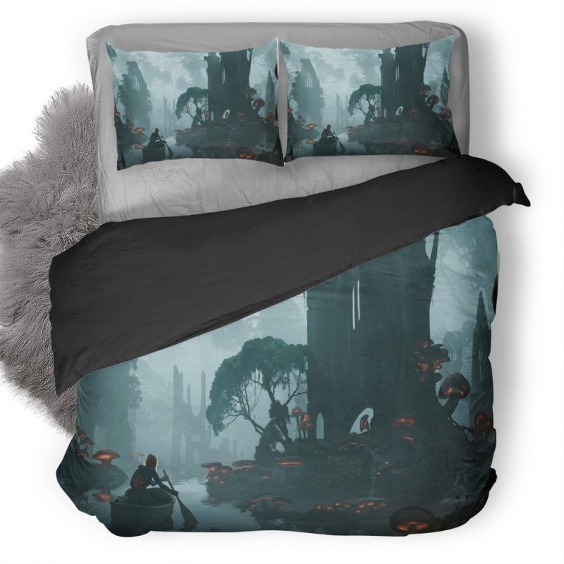 Mushroom Forest Fantasy Art Zx Duvet Cover and Pillowcase Set Bedding Set Mushroom Forest Fantasy Art Zx Duvet Cover and Pillowcase Set Bedding Set