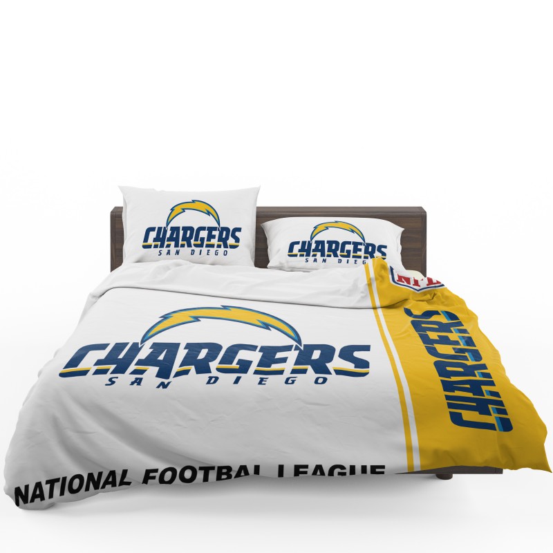 NFL Los Angeles Chargers Duvet Cover and Pillowcase Set Bedding Set NFL Los Angeles Chargers Duvet Cover and Pillowcase Set Bedding Set