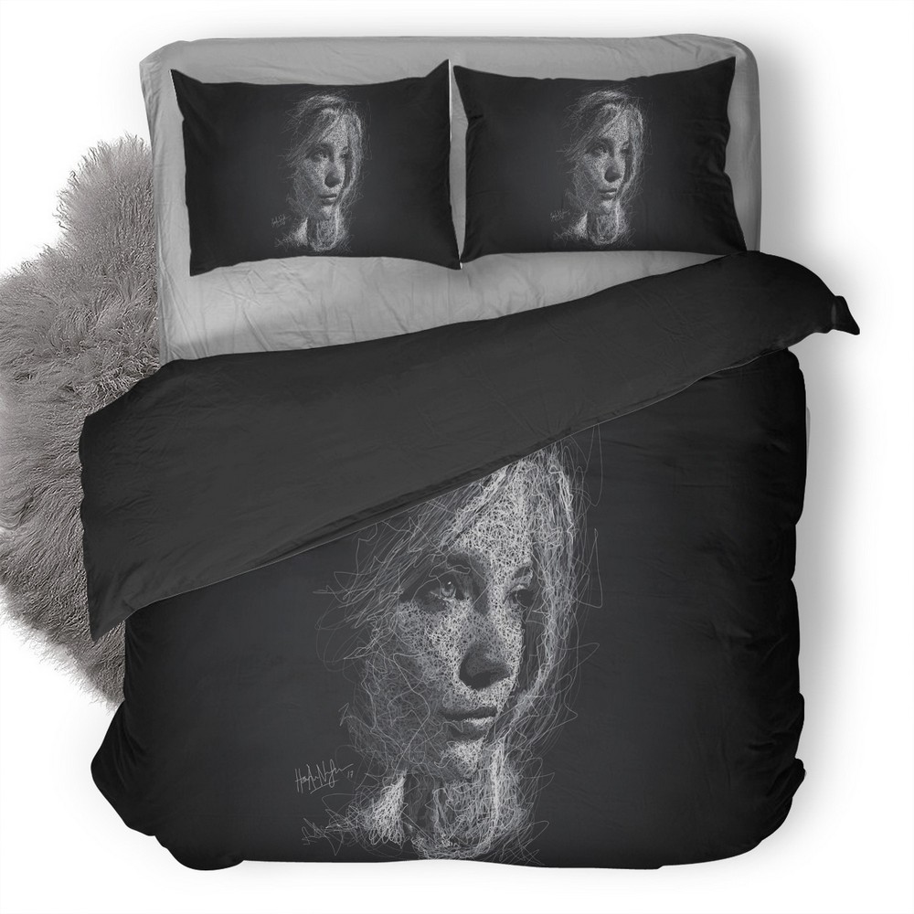 Natalie Dormer Scribble Artwork N4 Duvet Cover and Pillowcase Set Bedding Set Natalie Dormer Scribble Artwork N4 Duvet Cover and Pillowcase Set Bedding Set