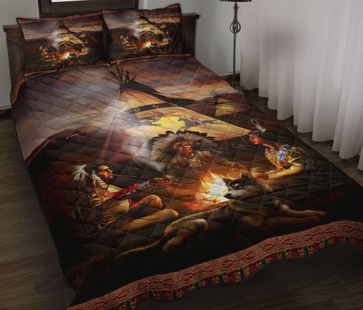 Native America Pow Wow Quilt Bedding Set Native America Pow Wow Quilt Bedding Set