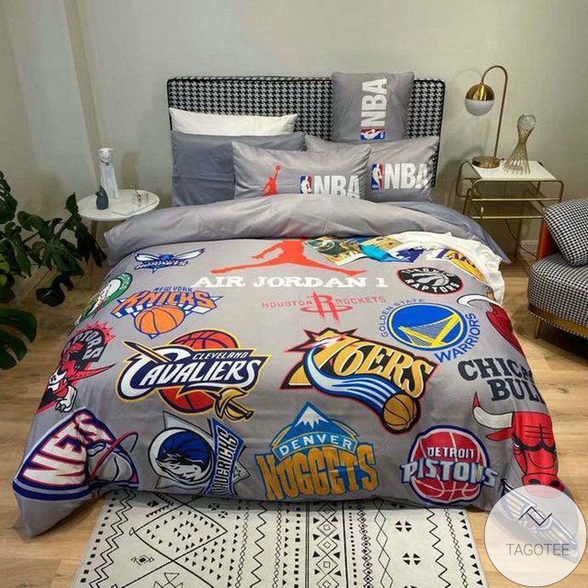 Nba Logos Luxury Air Jordan Bedding Set Nba Logos Luxury Air Jordan Bedding Set