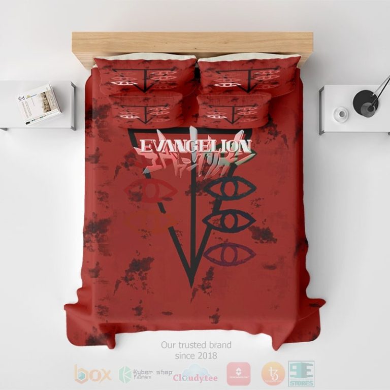 Neon-Genesis-Evangelion-Logo-Embossed-Abstract-Bedding-Set-2