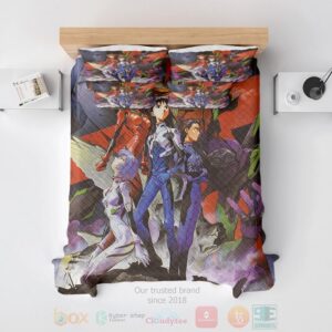 Neon Genesis Evangelion Retro Poster Style Rei Asuka Bedding Set