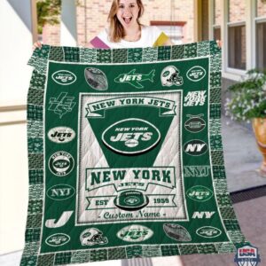 New York Jets Nfl Logo History Personalized Bedding Set