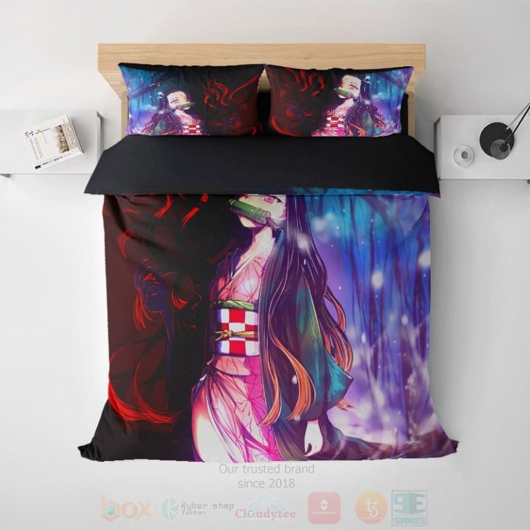 Nezuko-Half-Demon-Brushed-Luxury-Print-Demon-Slayer-Kimetsu-No-Yaiba-Bedding-Set-1