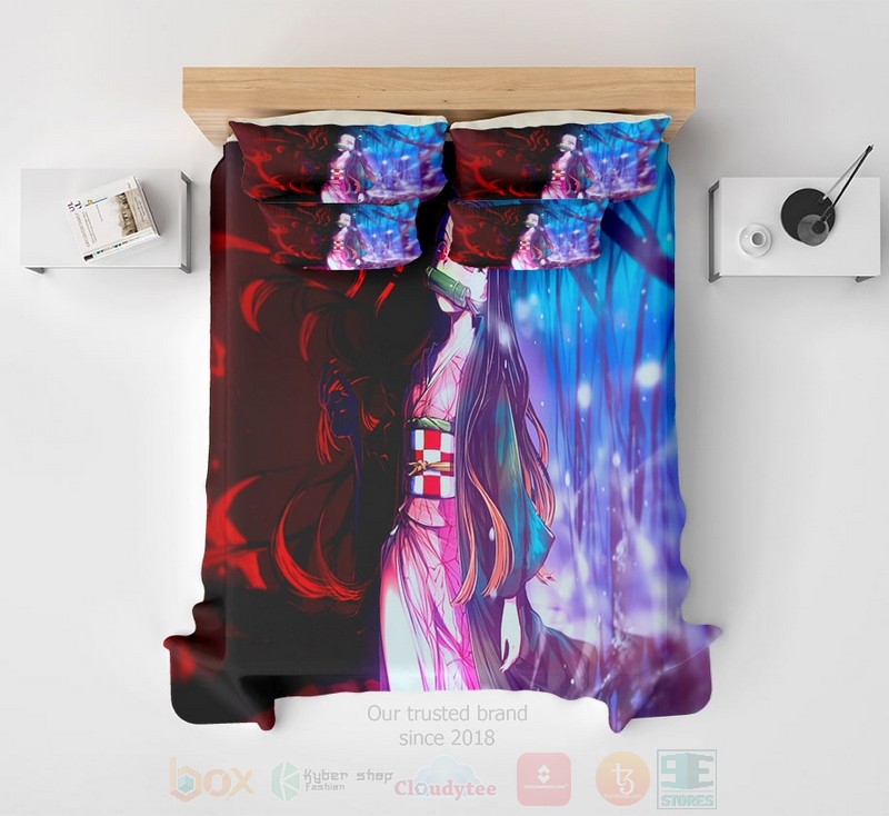 Nezuko-Half-Demon-Brushed-Luxury-Print-Demon-Slayer-Kimetsu-No-Yaiba-Bedding-Set-2