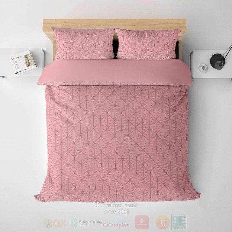 Nezuko-Kamado-Pink-Pattern-Demon-Slayer-Kimetsu-No-Yaiba-Bedding-Set-1