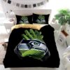Nfl Seattle Seahawks Gloves Duvet Cover and Pillowcase Set Bedding Set