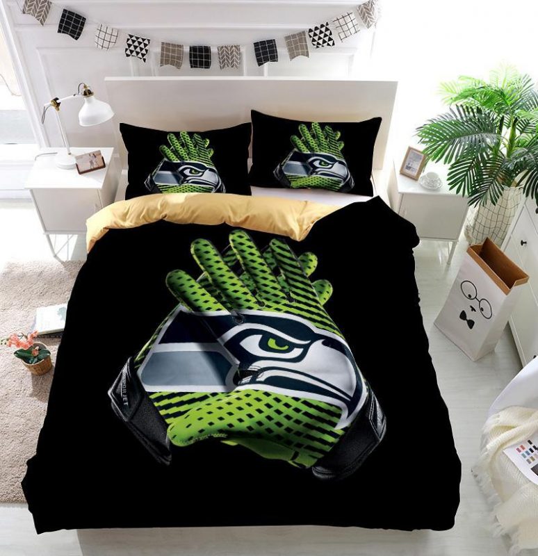 Nfl Seattle Seahawks Gloves Duvet Cover and Pillowcase Set Bedding Set Nfl Seattle Seahawks Gloves Duvet Cover and Pillowcase Set Bedding Set