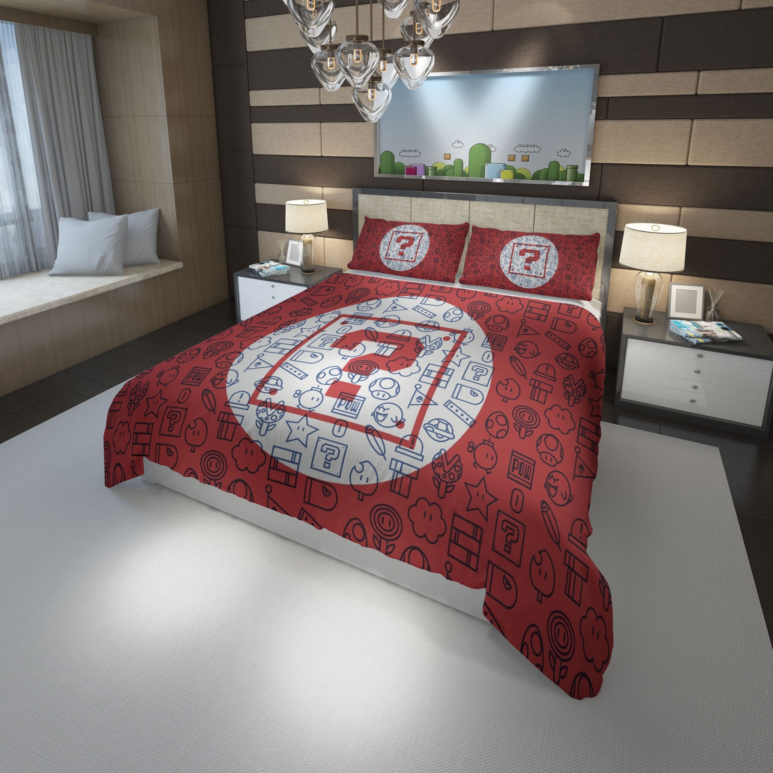 Nintendo Super Mario 4 Duvet Cover and Pillowcase Set Bedding Set Nintendo Super Mario 4 Duvet Cover and Pillowcase Set Bedding Set